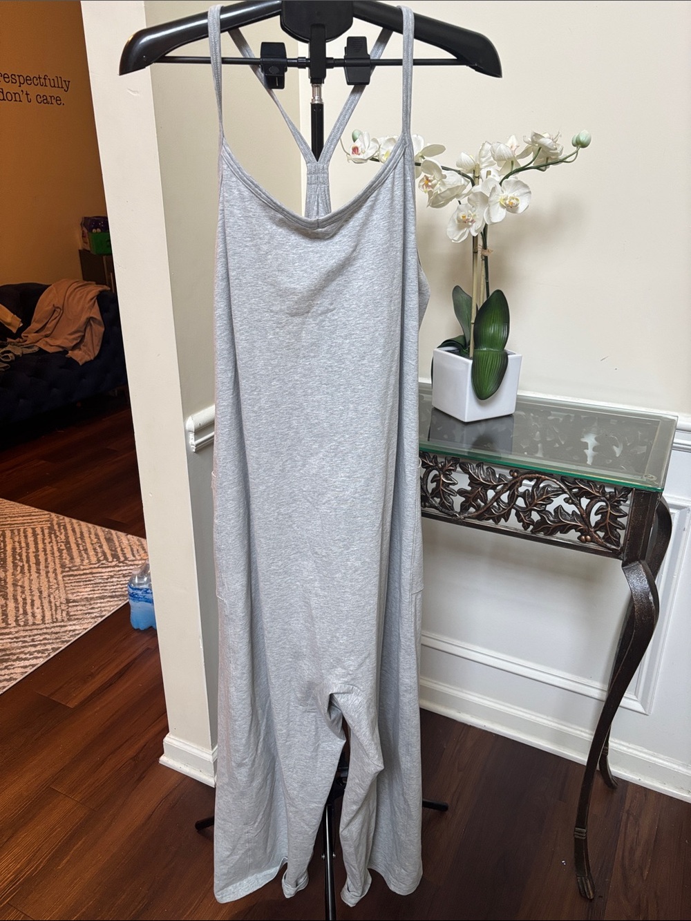 AERIE Light Gray Racerback Jumpsuit Romper Onesie size XL